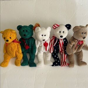 TY Plush Beanie Babies Poopsie Valentino Wallace 1999 Spangle Vintage Collectors